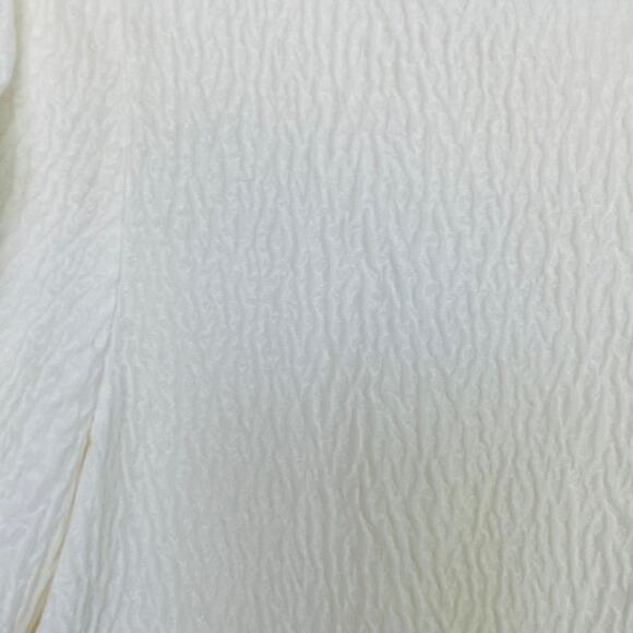 HELMUT LANG Silk White Short Sleeve Tee Shirt Blouse Textured Two Layer Top XS - Picture 10 of 13